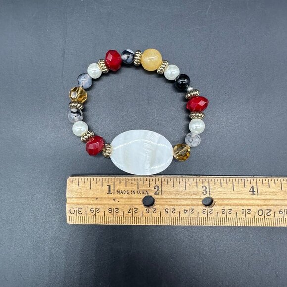 Park Lane Rouge Stretch Beaded Bracelet Statement Red White Black Yellow - Picture 7 of 8